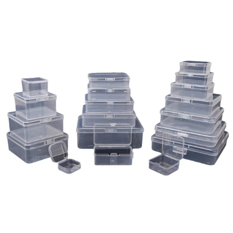 Rectangular Transparent Plastic Storage Box for Hardware, Jewelry, or Components