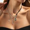 CCB Beads Glitter Pendant Bracelet Irregular Gothic Style Rings Choker Necklace  Women Accessories
