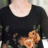 Plus Size Fashion Mother Summer Chiffon Print Top Skirt Pants Suit Short-Sleeved Middle-Aged and Elderly Women Two-Piece Sets