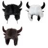 Solid Color Demon Ear Protection Hat Fur Trim Winter Pullover Cap Fashion Lei Feng Cap  Riding