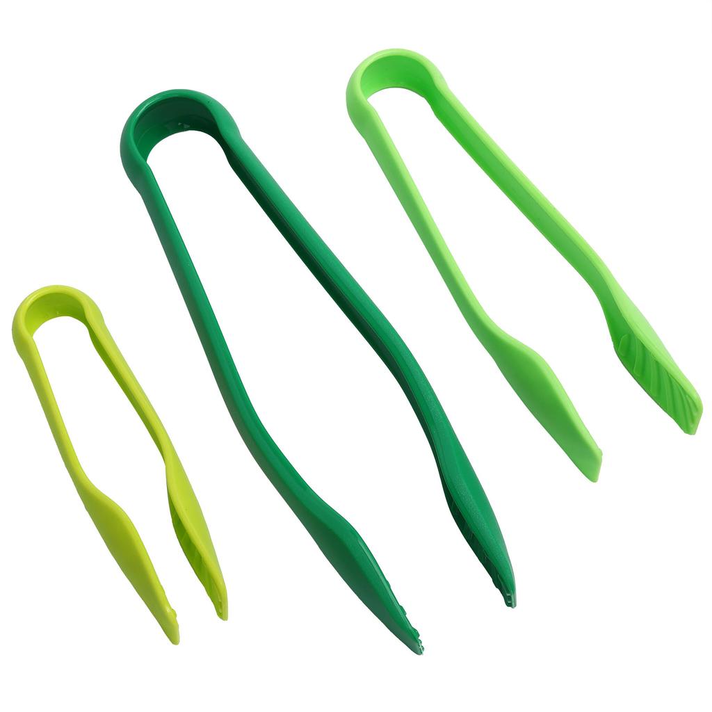 3 stk/sett Kjøkkentang Grønnsaksklype Matkvalitet PP-plast Matklype for Grill Salatskåling