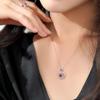 Luxurious Pigeon Blood Ruby Heart Vintage Necklace - Elegant Heart-Shaped Pendant with Collarbone Chain