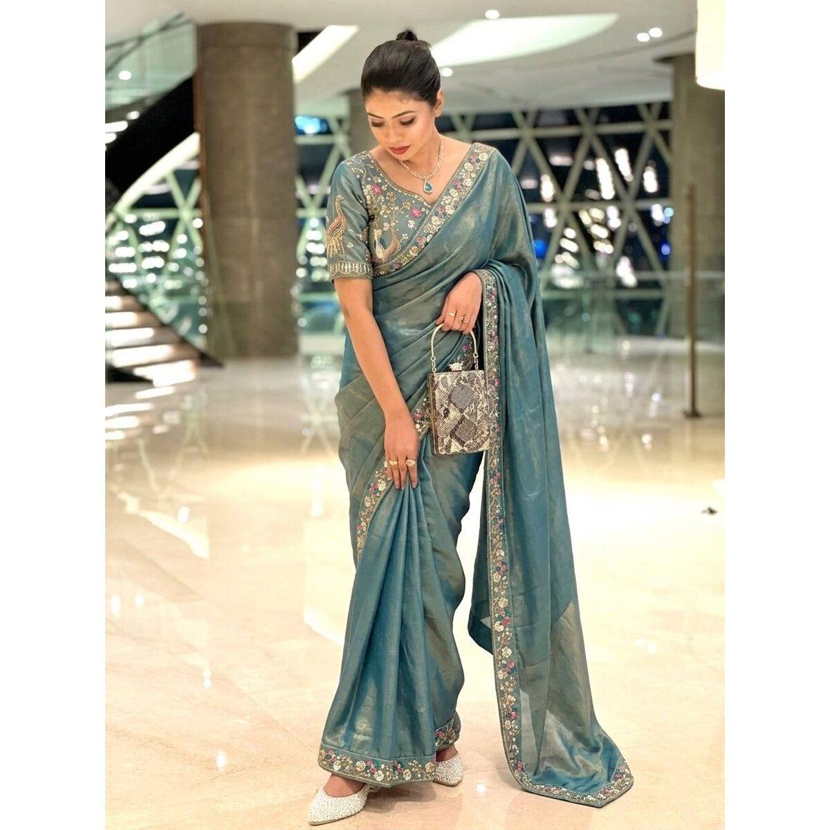 Premium Designer Fendy Satin Silk Saree