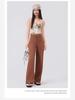 Spring Women's Slimming High Waist Loose Fit Black Straight Leg Pants