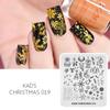 kads Weihnachten 019 Nagelstempelplatte Elchglocken Schneeflocken Muster Nail Art Vorlage Winter Bild Werkzeug zum Stempeln
