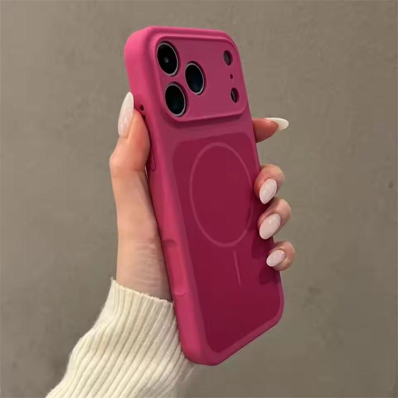 Liquid Silicone Dual-color , Lens-protecting Phone Case, Supports Magnetic Charging for iPhone 17, 16, 15, 14, and 13 Series