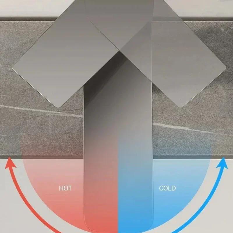 304 Edelstahl Badezimmerarmatur Einfaches Design Waschbeckenarmatur Heiß- und Kaltwasserauslass Küchenarmatur