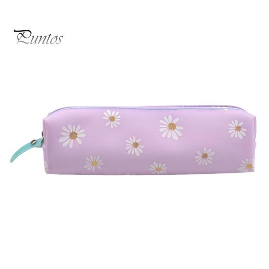 Waterproof Pencil Bag Flower Case, Large Capacity PVC Pen Pouch, Case Stationery for Students, School Supplies Organizer Long Compartment