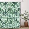 Watercolor Green Mosaic Shower Curtain – Abstract Tile Pattern, 12 Hooks, 70.8×70.8 In, Polyester, Machine Washable