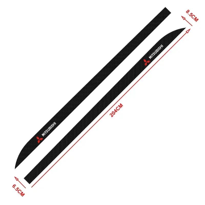2pcs Car Logo Carbon Fibre Side Decal Side Skirt Car Stickers Anti Scratch For Mitsubishi ASX Lancer Pajero Outlander Lancer EX IR3