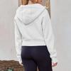 Women Long Sleeve Hooded V Neck Loose Pullovers Female Tops Solid Color Sweatshirts