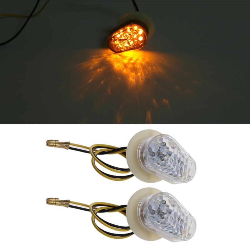 Black Amber Motorcycle 12V Flush Mini LED Turn Signal Lights for Yamaha YZF R1 R6 R6 SFZ1S FAZER Auto Supplies