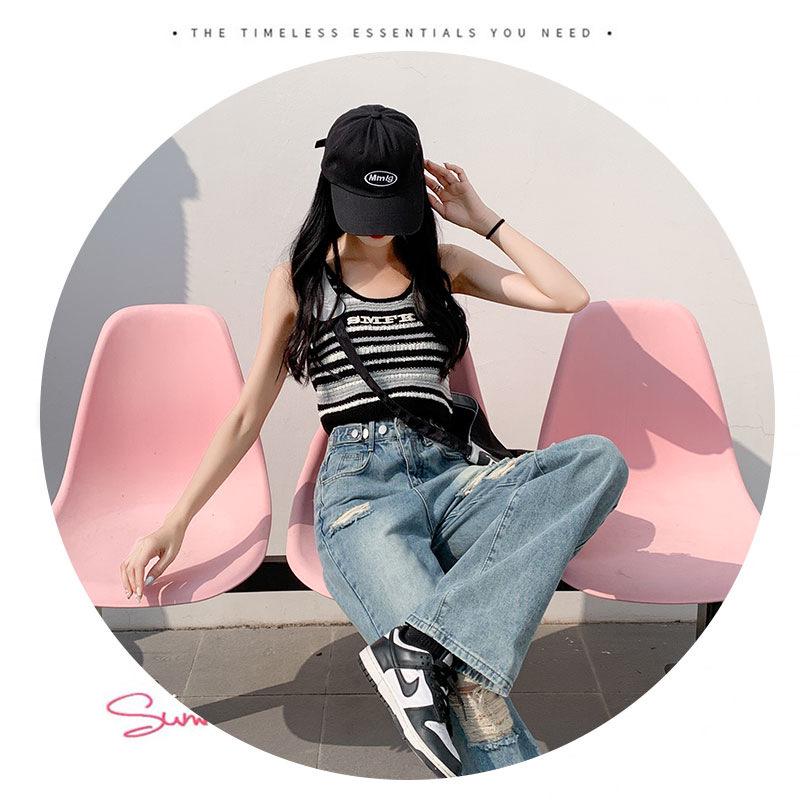 Damen 2023 High-Waist Loose Straight-Leg Jeans - Sommer Schlankmachender Wide-Leg Stil