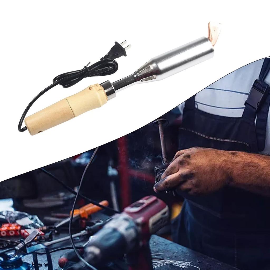 High Power Electric Soldering Iron Duty External Heating Pure Copper Chisel Tip Wood Handle Welding Repair Tools 300W