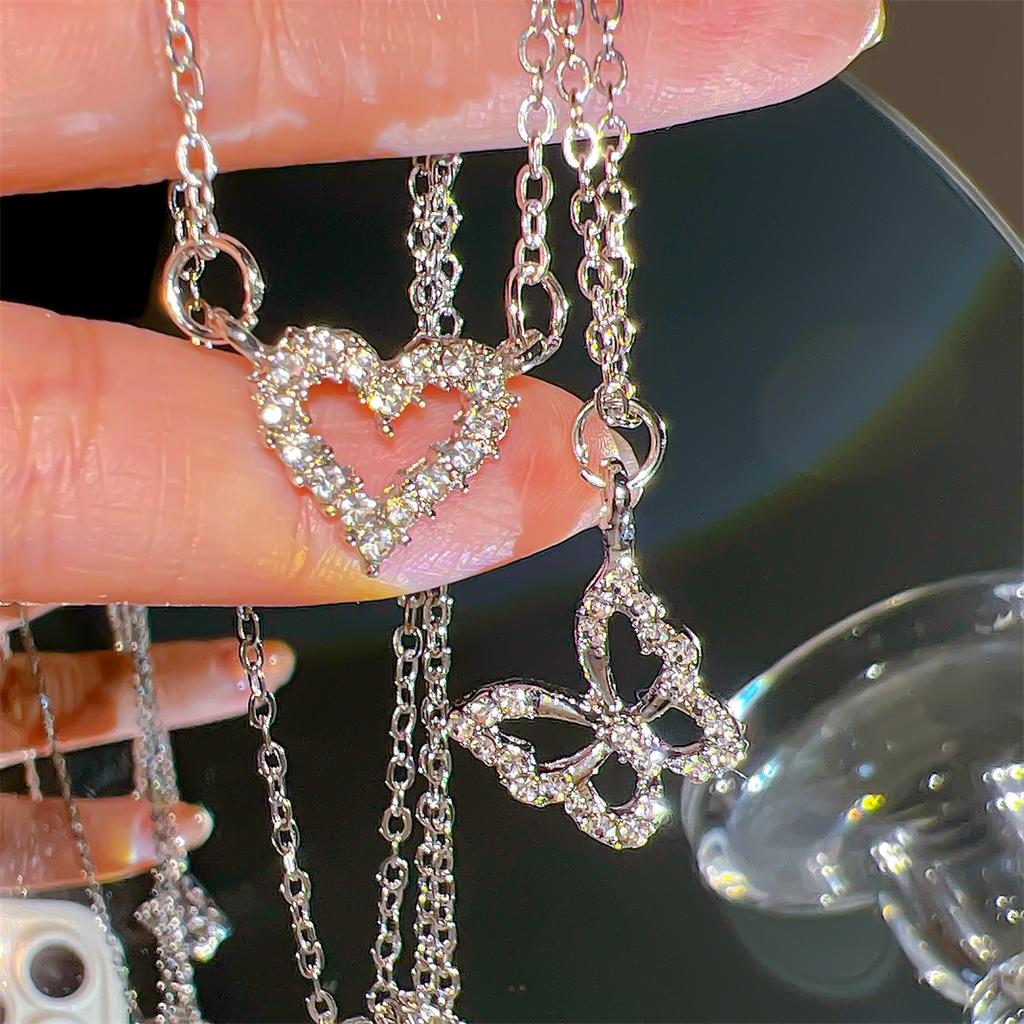 Collana Donna Con Ciondolo A Cuore In Ottone Placcato, Lunghezza Regolabile E Ipoallergenica, In Elegante Scatola Regalo