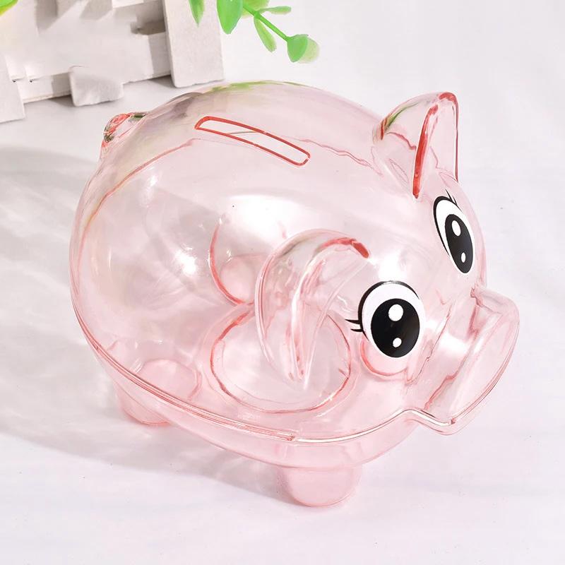 1PC Collectible Saving Box Reusable Coin Money Cash Transparent Money Box For Gift Kids Pig Figure Ornament Storage Bank