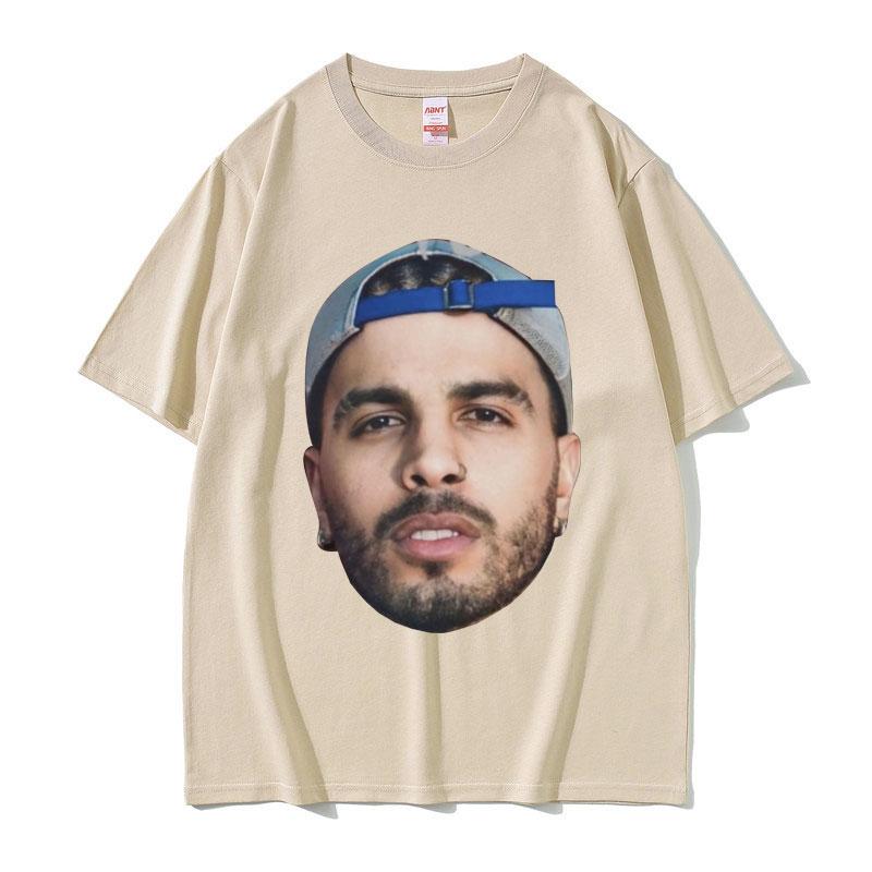 Rapper Rauw Alejandro Mugshot Print T Shirts Unisex's Fashion Hip Hop Trend Streetwear Unisex Women Oversized 100% Pure Cotton T-shirt