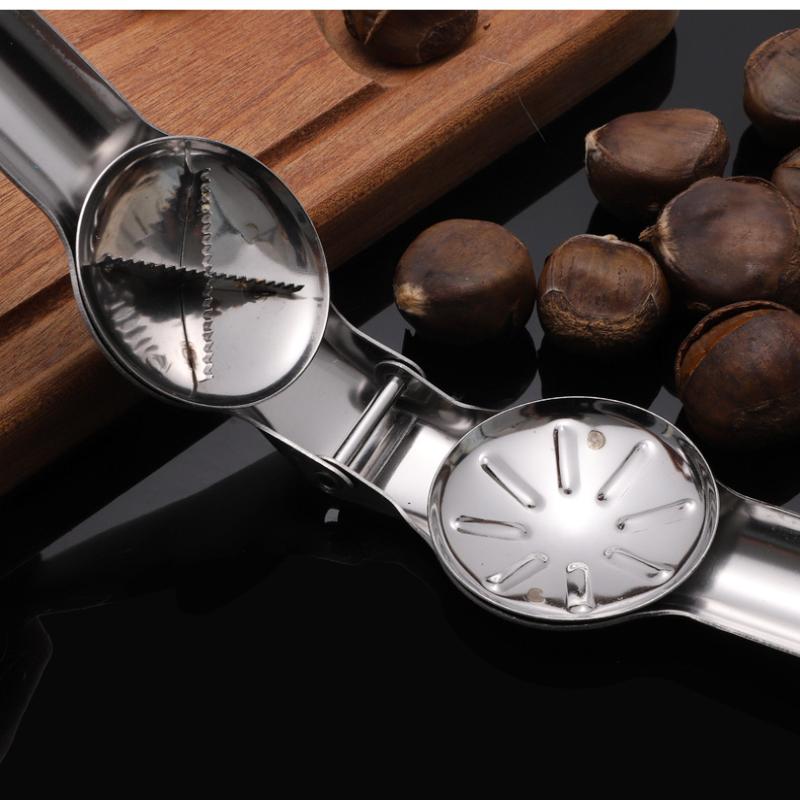 Abridor de Castanhas em Aço Inoxidável 304 em Forma de Cruz Ferramenta Multifuncional para Descascar Doméstica Clipe para Nozes Castanhas Cozinha Restaurante