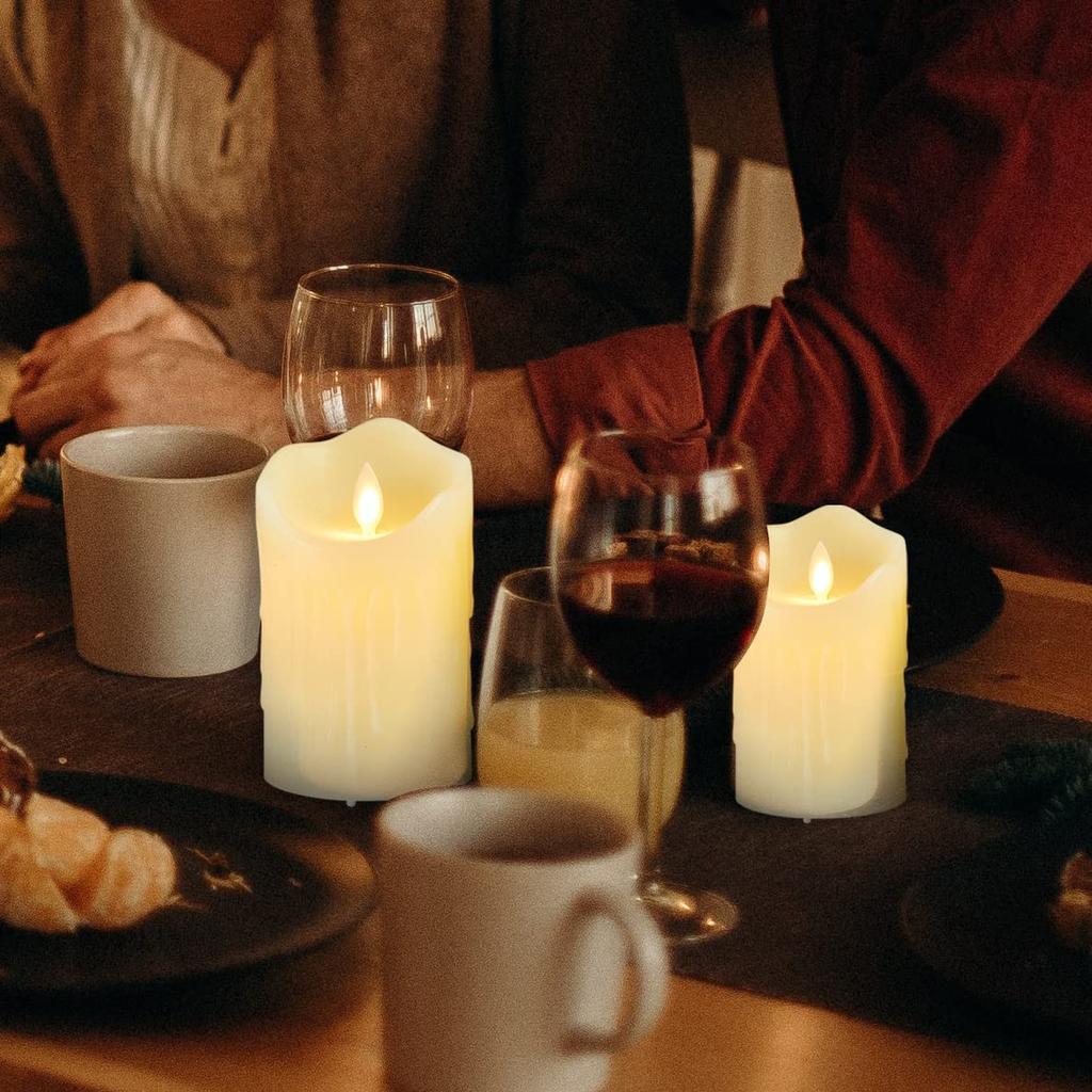 AnnTec LED Candle Lights [Set of 2] LED Candles, USB Rechargeable, Warm Light, Includes Remote Control, Auto-Off Timer, Flickers Like a Real Flame,