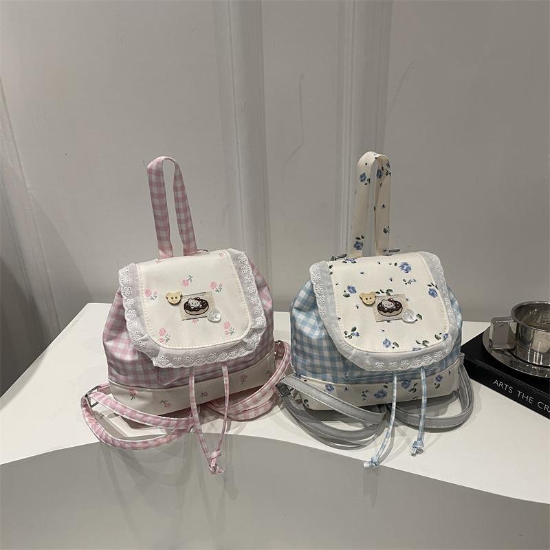 Sweet sister lace girl college backpack female personality casual fashion trend versatile personality backpack