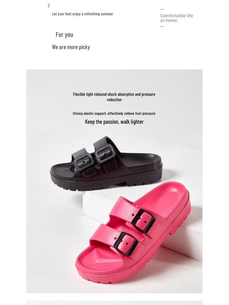 Women's Summer EVA Thick-Soled Slippers - Durable, Lightweight, "Step-on-Cloud" Comfort for Home and Bathroom.