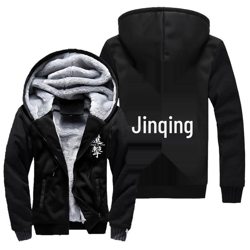 Korean-Style Men's Printed Fleece Hoodie - Fashionable Casual Hooded Top, European & American Design.