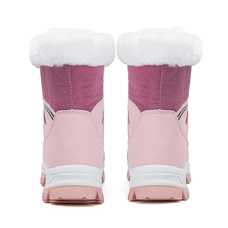 Women’s Winter Boots Snow Boots Pink Hiking Boots Fashion Casual Cotton-padded Shoes Black Warm Lining Boots Plus Size