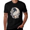 Celestial Cat In Moonlight Tshirt Trendy Print Short Sleeve Tshirt
