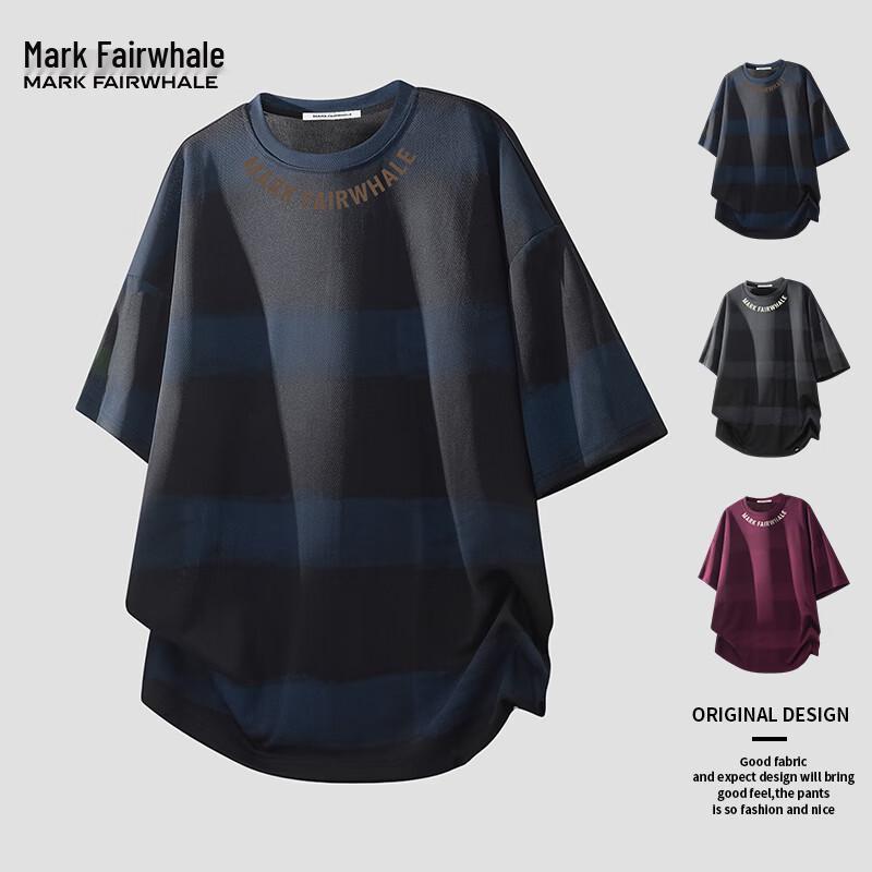 

Mark Fairwhale Men s Breathable Color Block Stripe Short Sleeve T-Shirt L