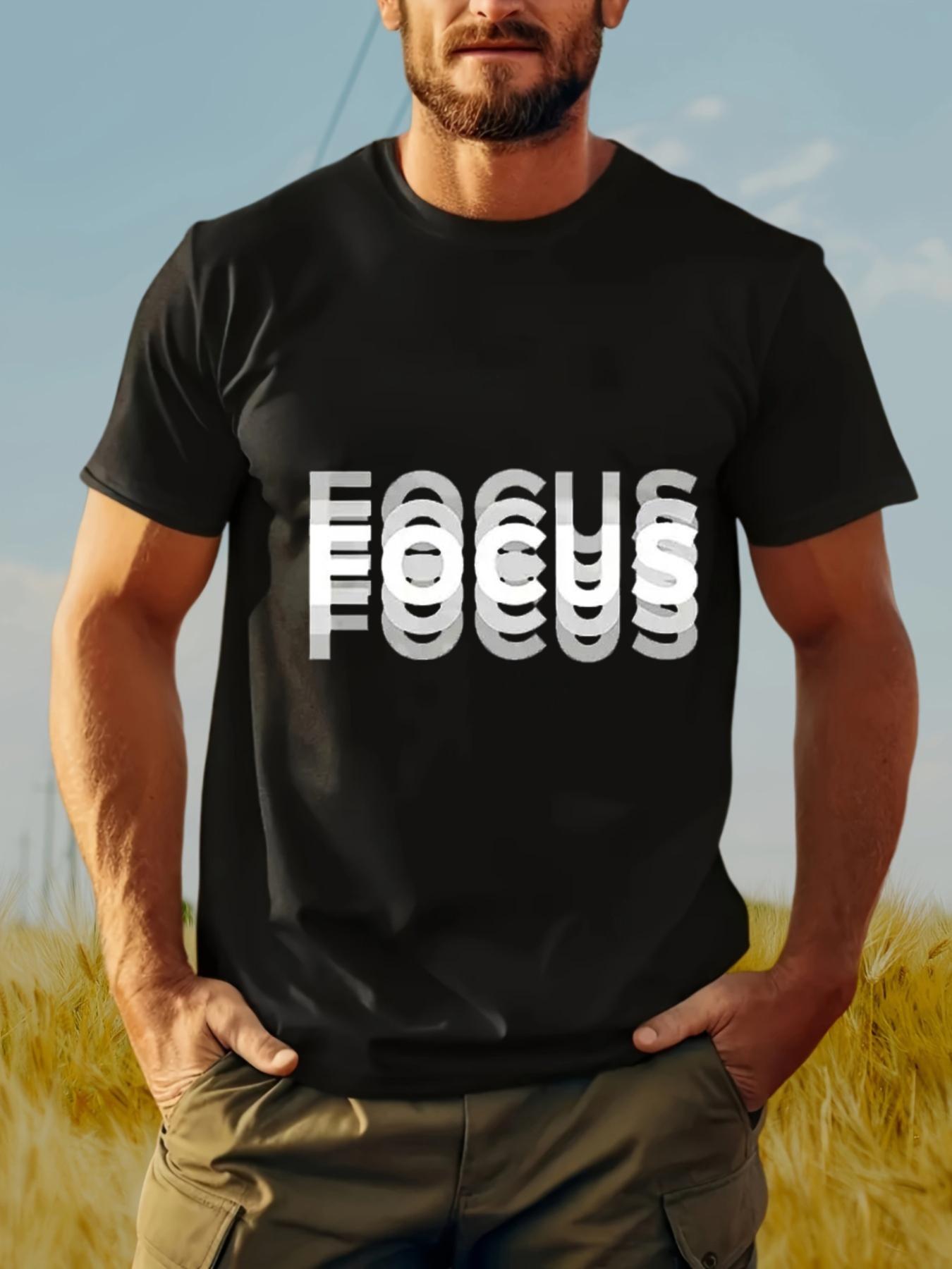 

FOCUS Casual Short Sleeve T-Shirt for Men And Women - Striking FOCUS Graphic Design L