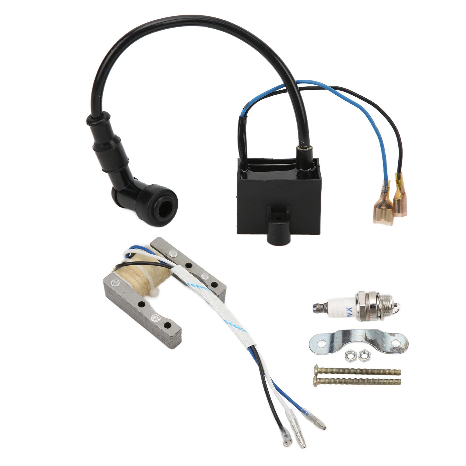 

Комплект катушки зажигания CDI со статором магнето и свечой зажигания из металла и резины для 49 куб. см80cc Моторизованный велосипед