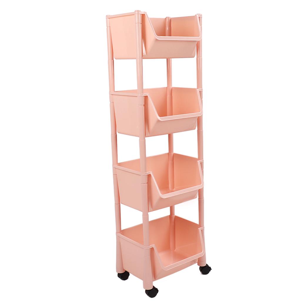 Compact Rolling Storage Organizer Large Capacity Mobile Utility Cart Movable Storage Book Shelf