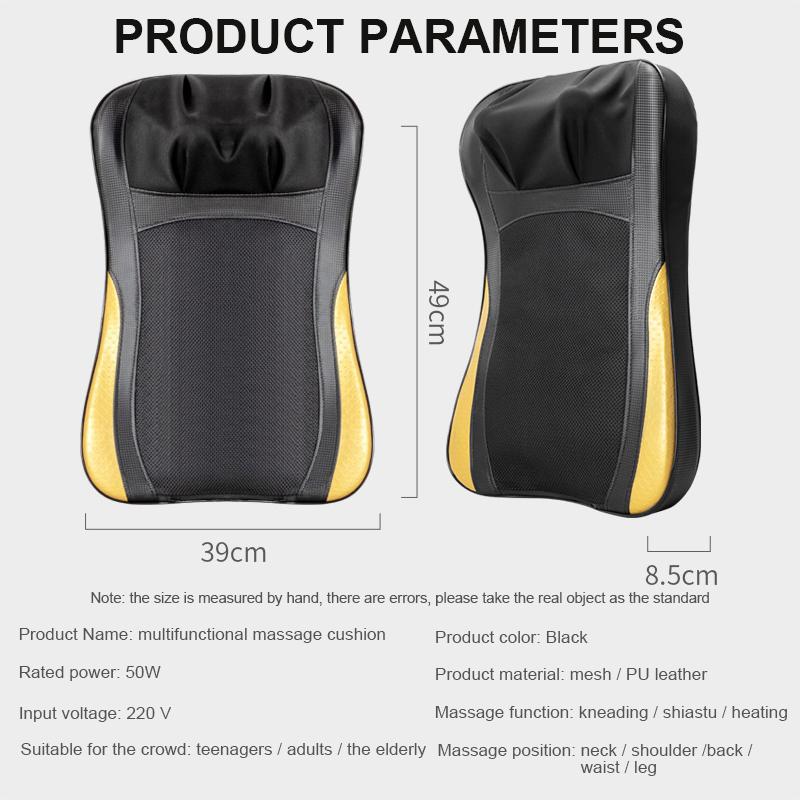 Upgrade Back Massager Shiatsu Neck Massage Pillow Electric Cushion Deep with Heat Tissue Kneading for Shoulder Pain Relief
