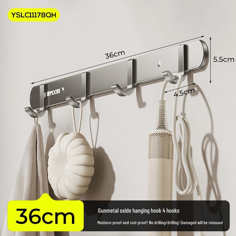 Space-Aluminium Haken ohne Bohren: Haken für Bad, Küche, Mantel, Handtuch & Mehr