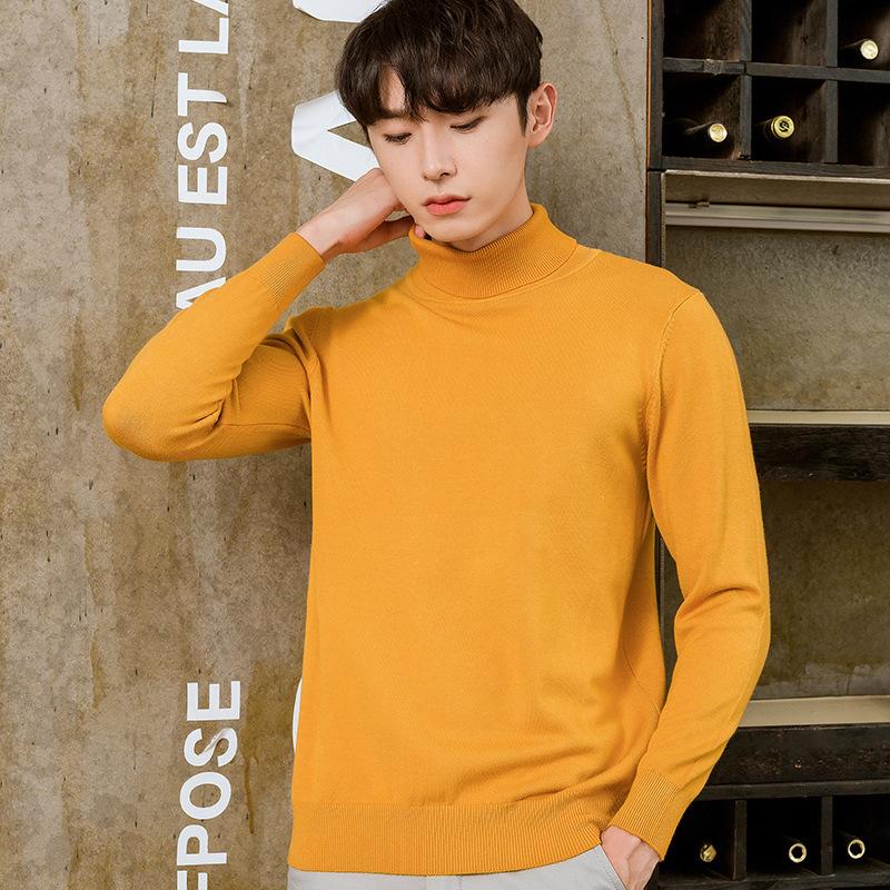 Sweater High Collar Autumn and Winter Men's Pullover Knit Sweater Loose Casual Long-sleeved Wild Wool Sweater