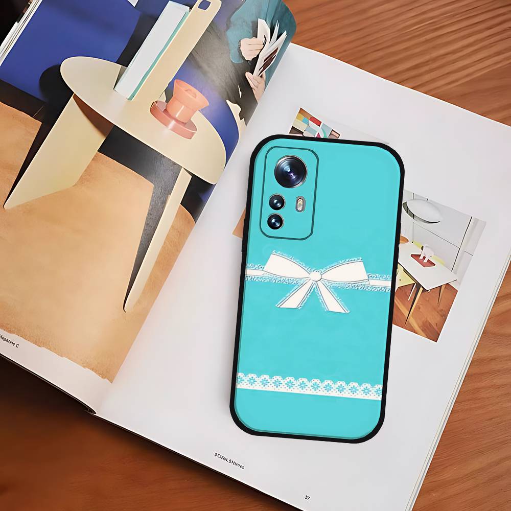 A-tiffanys Blue Phone Case For Xiaomi 11 12 Redmi Note 11 5G 8T 9A 9 10T Note 8 9 12SUltra Shockproof, Slim, Black