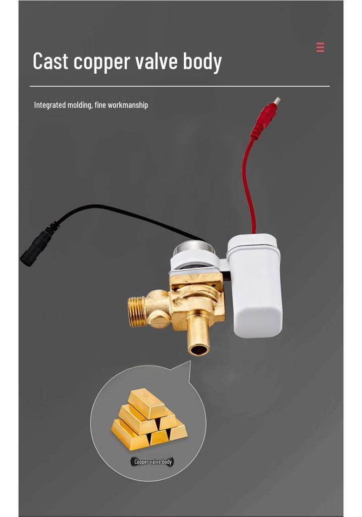 Automatic Copper Urinal Sensor Flush Valve - Water Saving Solenoid Core for Toilets
