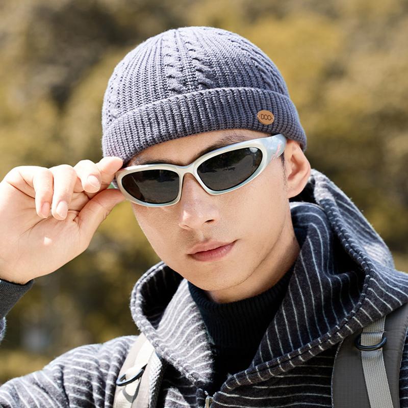 Men Vintage Cable Knit Beanie Warm Outdoor Skull Cap