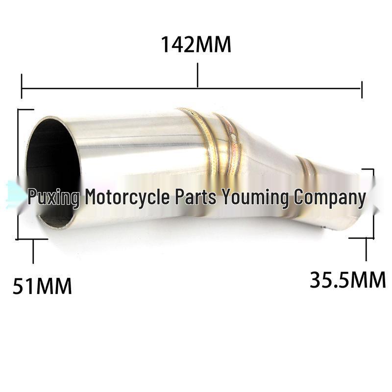 Passar KYMCO Kymco XCITING300i & 250i Motorcyklar: 51 mm Mellansektion Avgassrör för Anpassade Modifieringar