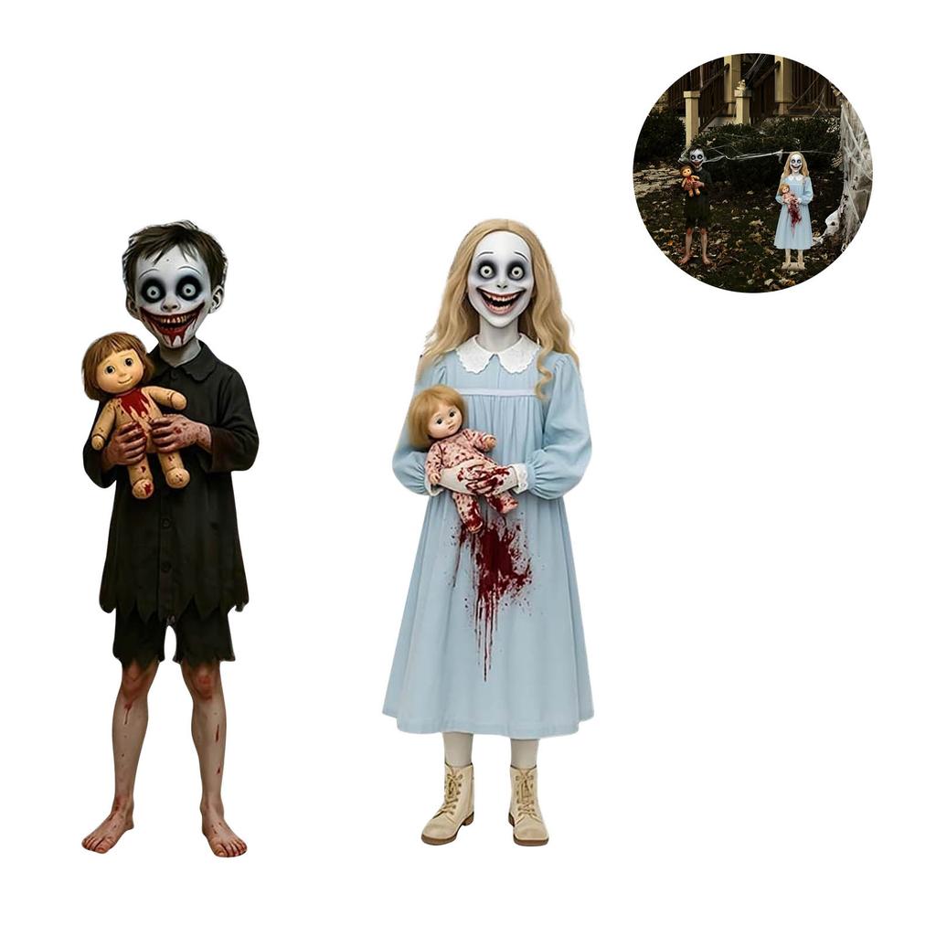 Gothic Halloween Metal Yard Stake Spooky Vintage Design Weather Resistant Outdoor Decoration For Haunted House Party Decor