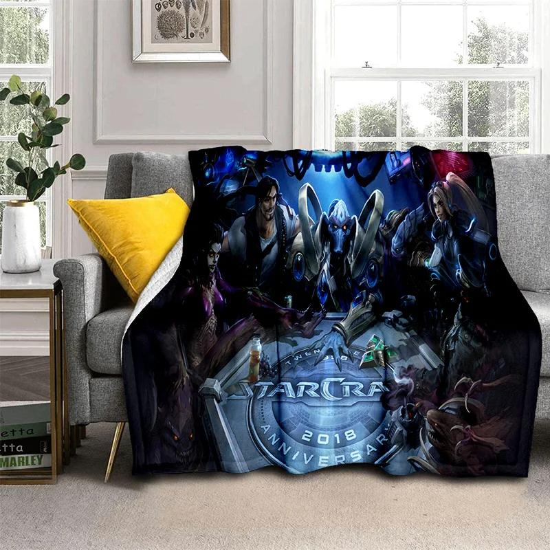 3D Retro Game StarCraft Gamer Blanket,Soft Throw Blanket for Home Bedroom Bed Sofa Picnic Travel Office Rest Cover Blanket Kids