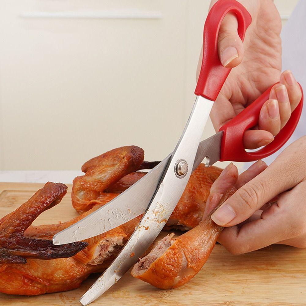 Chicken Multipurpose Stainless Steel Heavy Duty Cooking Clip BBQ Tongs Kitchen Scissors Food Shears