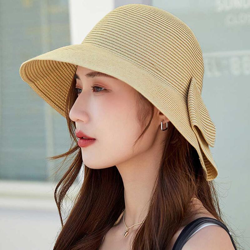 ЛЕТНЯЯ Панама-ведро для пляжа 2 цвета CH328 beige