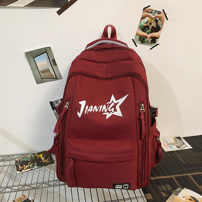 Backpack Men's Large Capacity Computer Travel Backpack Female Junior High School Student Schoolbag