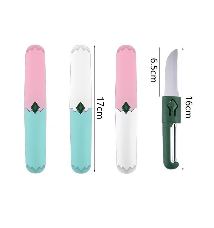 2-in-1 Stainless Steel Double Headed Fruit Peeler, Kitchen Multi-Purpose Fruit Peeler, Portable Knife