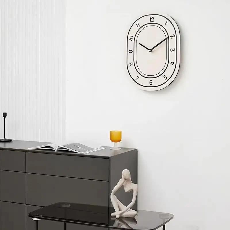 Korean  Creative Minimalist White Wall Clock Fashionable Acrylic Art Wall Decoration Home Desk Living Room Clock Decoration