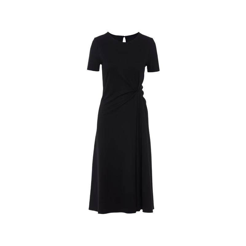 LANGZI Twisted Knot Draped Midi Dress