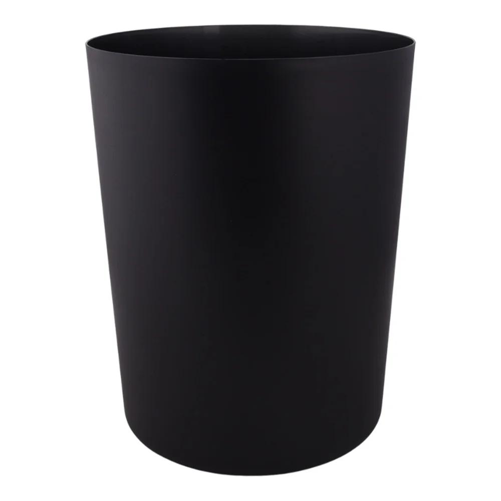 2 Pack 5 Gallon Black Plastic Wastebasket Indoor Trash Can Durable Easy Clean Ideal Office Home