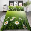 3D Printing Household Bedding Set Chrysanthemum Printing Pillowcase and Quilt Cover 2/3 Pieces of Plant Microfiber Comfortable Household Bedding