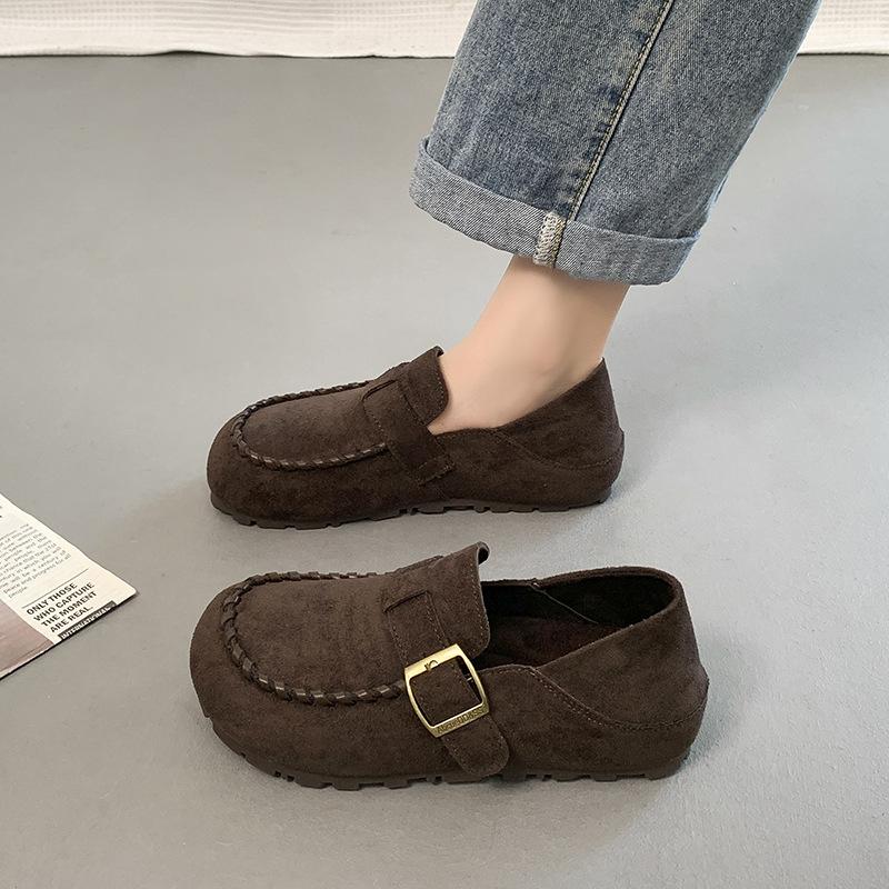 

Retro shoes women s autumn new inner height increase platform casual one pedal comfortable two shoes 40